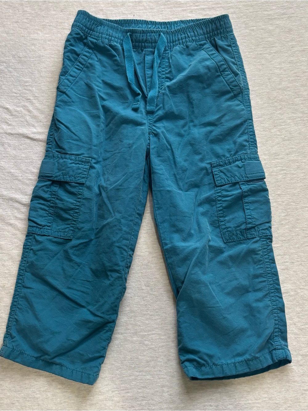 Gymboree 2T Teal Blue Cotton Blend Cargo Pants Mesh Lined